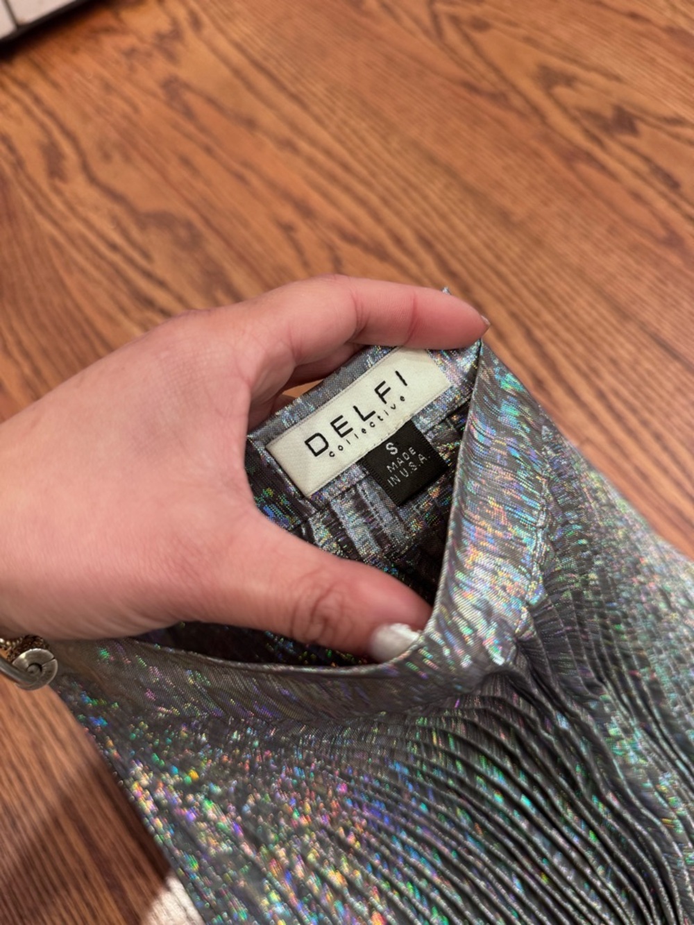 Delfi Collective Metallic iridescent Maxi skirt - Picture 3 of 6